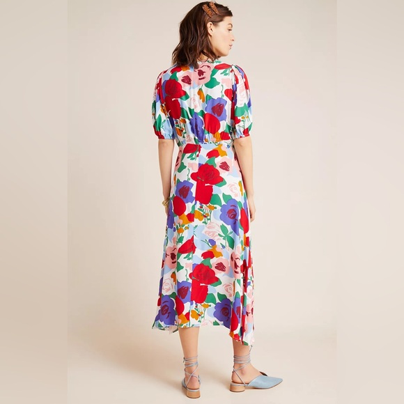 Faithfull The Brand Anita Floral Print Midi Dress Multicolor Women Size Medium - Picture 2 of 11